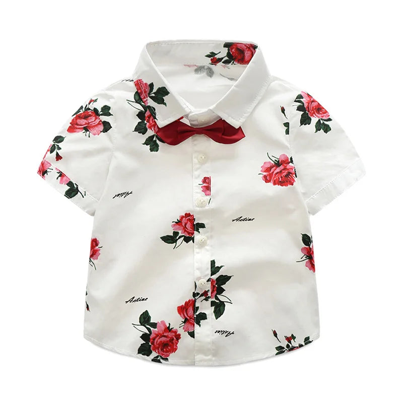 Toddler Kids Gentleman Clothes Baby Boys Clothes Outfit Bow Tie Shirt+Shorts Gentleman Party Suit 2Pcs Children Clothing 1-7 Y