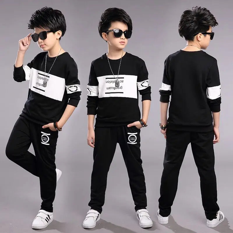 new Boys clothes sport suit casual sets autumn letter children SPRING kids tracksuit spring + pants 5 6 7 8 9 10 11 12 year