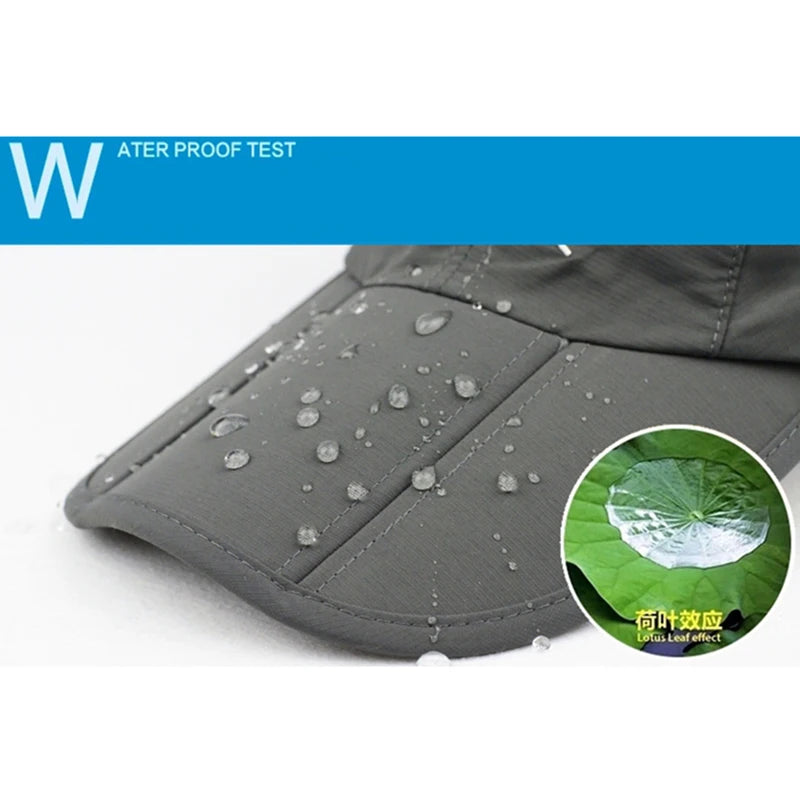 Outdoor Sport Baseball Cap Quick Drying Hat Unisex Waterproof Breathable Cap Foldable Cycling hat Sun Protection