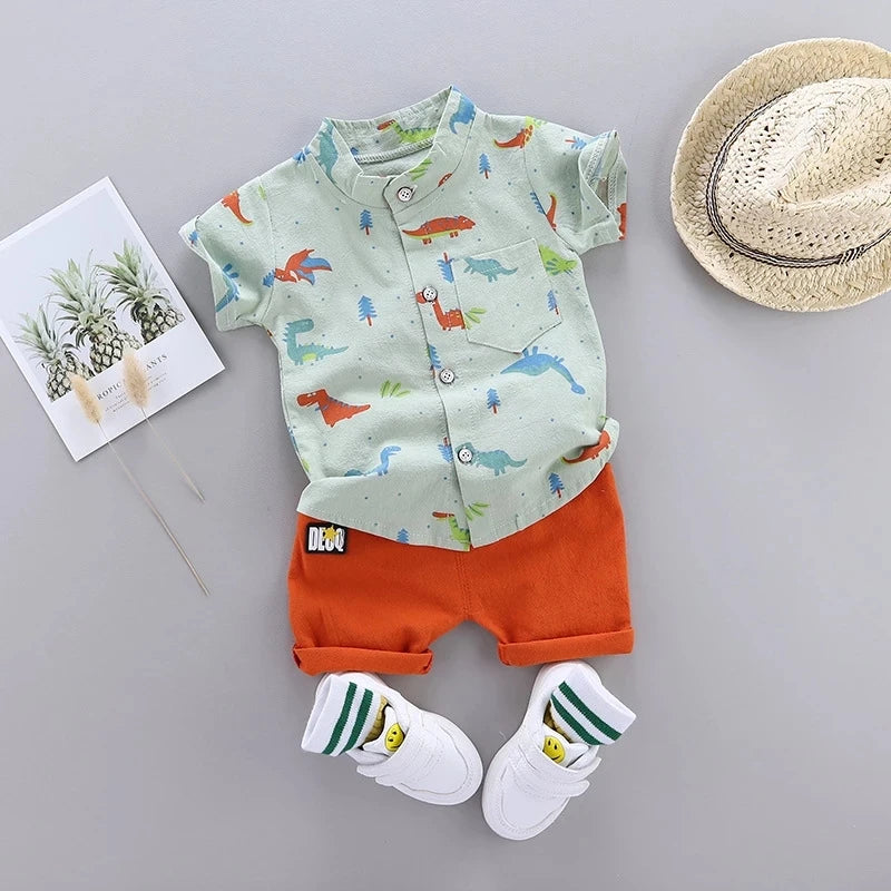 Baby Boy Summer Clothes Shirt Suit Outfits 2PCS Fashion Toddler Set Children Infant Boys Clothing 1 2 3 4 Years