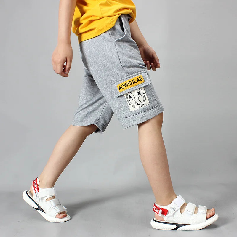 Children Boys Shorts  Summer Zipper Pocket Design Kids Casual Knitted Shorts For Boys 3 4 6 8 10 12 14 Years Clothing Dwq240