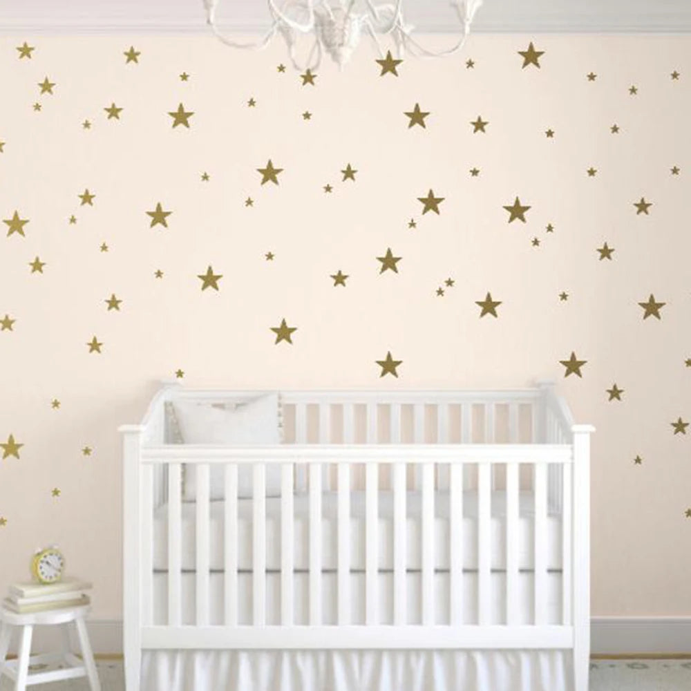 Set Of 50 Mutiple Size Star Wall Sticker Kids Room Bedroom Cartoon Stars Sky Space Wall Decal Baby Nursery Vinyl Decor