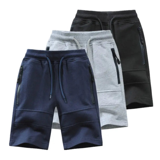 Children Boys Shorts  Summer Zipper Pocket Design Kids Casual Knitted Shorts For Boys 3 4 6 8 10 12 14 Years Clothing Dwq240