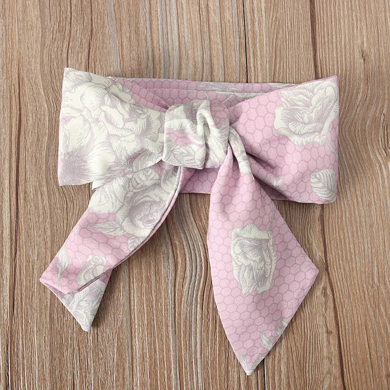 Spring 3Piece Outfits Newborn Baby Girls Clothes Long Sleeve Cotton Bodysuits+Flowers Pants+Headband Infant Clothing Sets