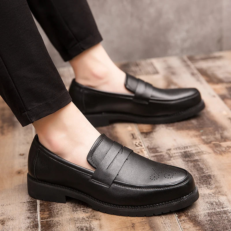 Classic Retro Men's Dress Shoes Business Style Party Leather Formal Shoes Wedding Shoes Men's Flats Leather Oxfords Loafers