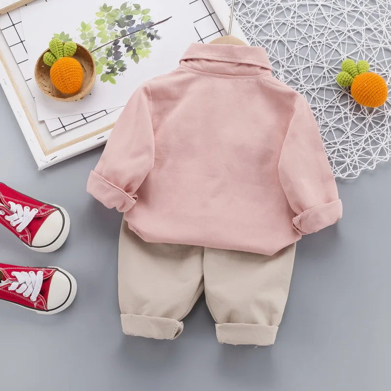 Baby Boys Clothes Autumn Kids Cartoon Dinosaur Shirt+Pants 2 Pieces Children Novelty style Suit Toddler