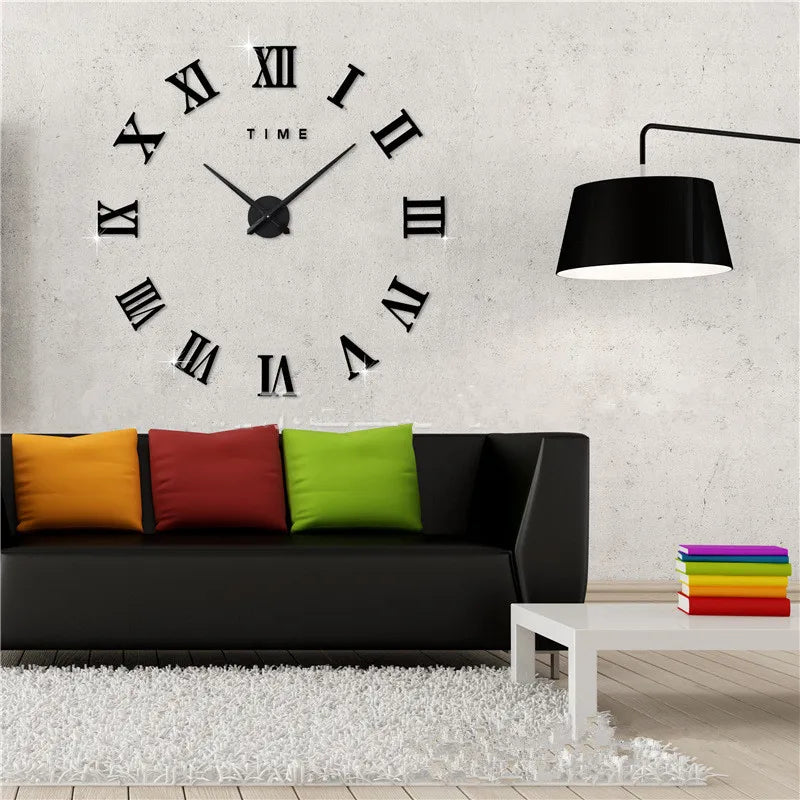 Big Acrylic Mirror Wall Clock Diy Quartz Watch Still Life Clocks Modern Home Decoration Living Room Stickers