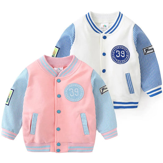 Spring Autumn New Fasion Kid's Clothing Children Patchwork Long Sleeve Baby Baseball Coat Jacket For Boys