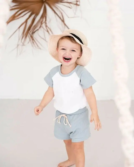 Toddler Baby Girls Boys Kids Summer Clothes Short Sleeve T-shirt Tops + Shorts Pants Outfits Set 0-5Y