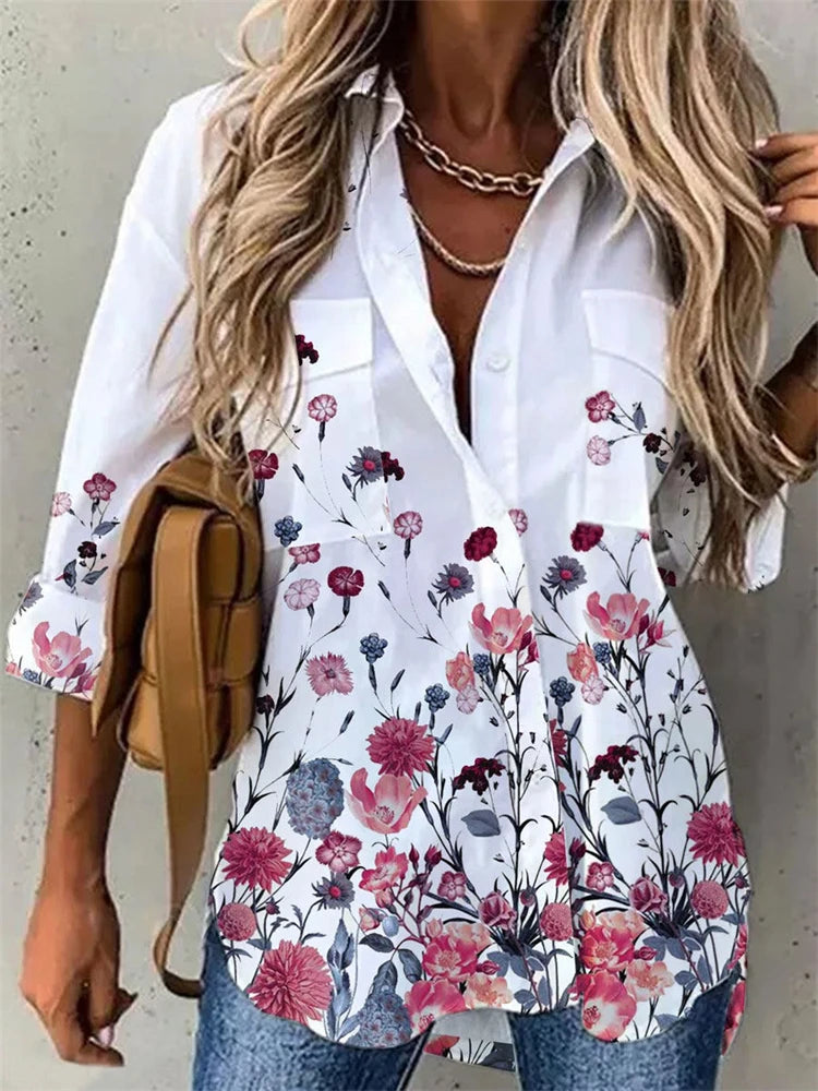 Women Shirt Loose Long Sleeve Shirt Women