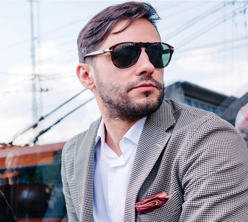 Classic Vintage Pilot Steve Style Polarized Sunglasses  Driving Brand Design Sun Glasses