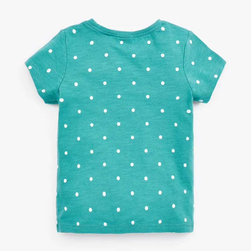 Little maven  Cotton T-shirt Short Sleeves Summer Clothes with Little Bees Lovely for Baby Girls Kids 2 to 7 year