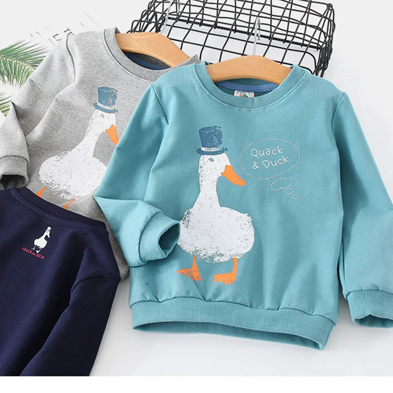 Spring Autumn Korea Style Children'S Birthday Gift Long Sleeve Cartoon Animal Print Kids Baby Boy Sweatshirt