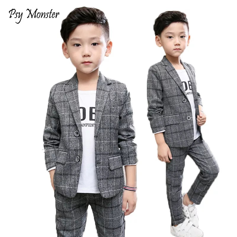 School uniform Dress for boys Formal Birthday Suits for Weddings Blazer Pants 2Pcs Kids Gentleman Party Child Clothing Sets  kids girls boys