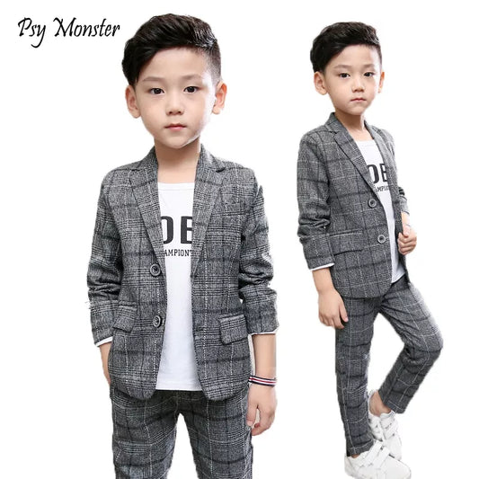 School uniform Dress for boys Formal Birthday Suits for Weddings Blazer Pants 2Pcs Kids Gentleman Party Child Clothing Sets  kids girls boys