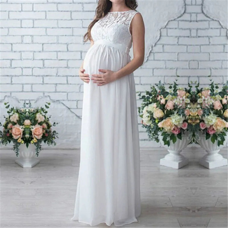 Maternity Dress  Pregnancy Photo Shoot Pregnant Women Mother Sleeveless Elegant Vestido Lace Party Evening Maternity Clothes