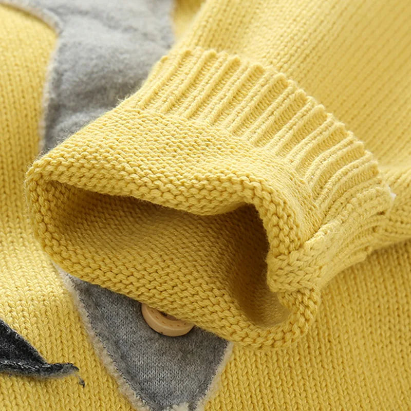 Spring Autumn Winter Teenage Christmas Gift O-Neck Knitted School Child Cartoon Baby Kids Boys Sweater