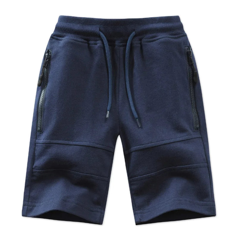 Children Boys Shorts  Summer Zipper Pocket Design Kids Casual Knitted Shorts For Boys 3 4 6 8 10 12 14 Years Clothing Dwq240