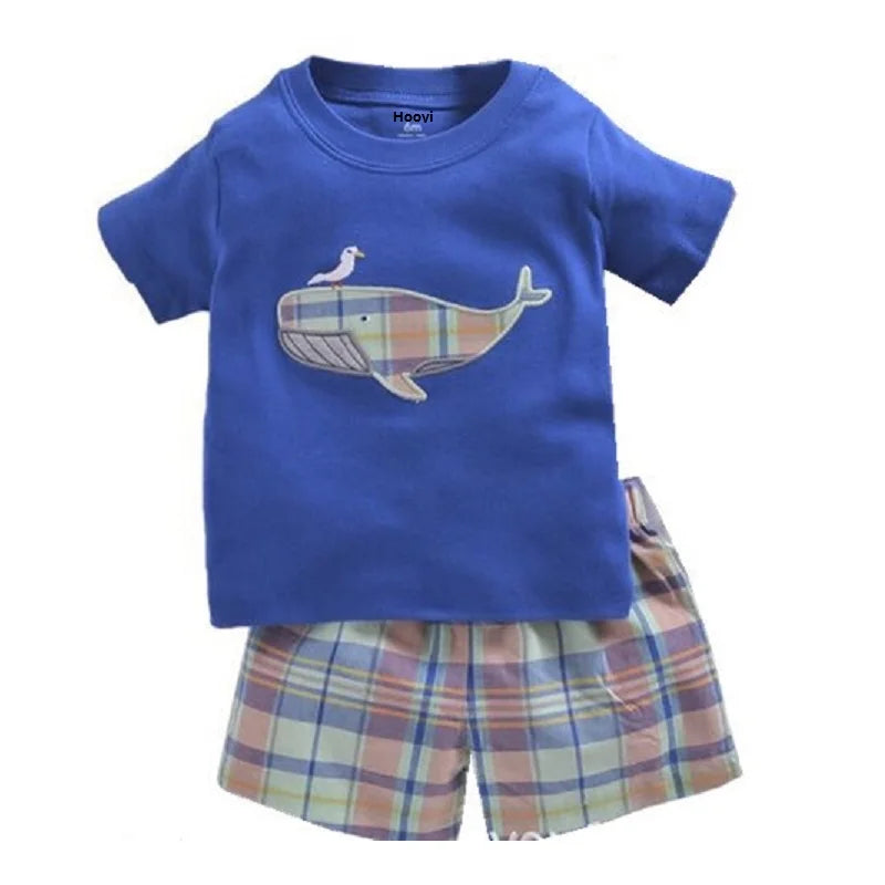 Baby Boys Clothes Suit Summer Dino T-Shirts + Camo Shorts Pants Sets Casual Boy Outfit Cotton Sets Tops 6 9 12 18 24M