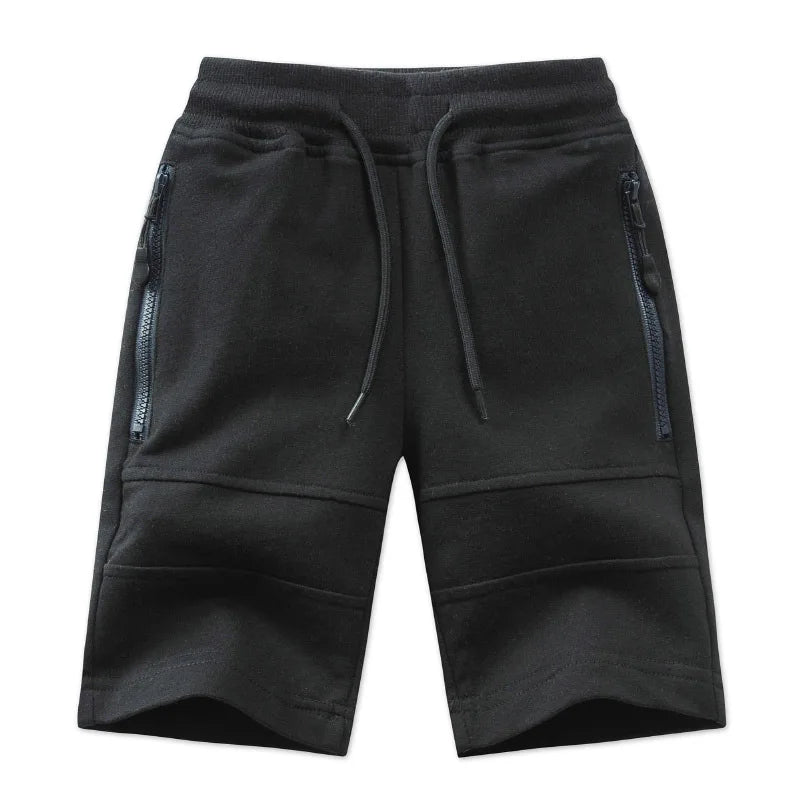 Children Boys Shorts  Summer Zipper Pocket Design Kids Casual Knitted Shorts For Boys 3 4 6 8 10 12 14 Years Clothing Dwq240