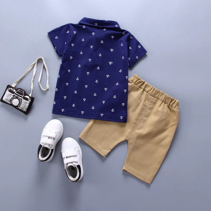 Summer new Clothing Sets boy Cotton casual children's wear Baby Boys T-shirt+ Shorts Pants 2 Pcs Clothes Sets
