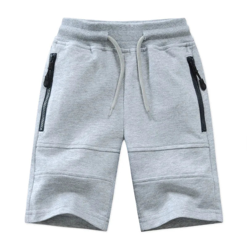 Children Boys Shorts  Summer Zipper Pocket Design Kids Casual Knitted Shorts For Boys 3 4 6 8 10 12 14 Years Clothing Dwq240