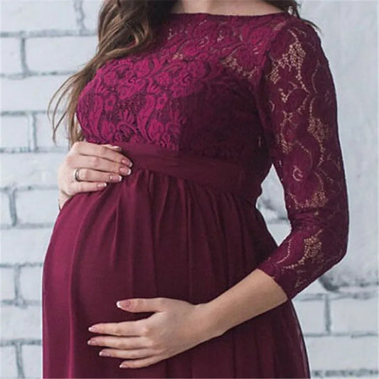 Maternity Dress  Pregnancy Photo Shoot Pregnant Women Mother Sleeveless Elegant Vestido Lace Party Evening Maternity Clothes