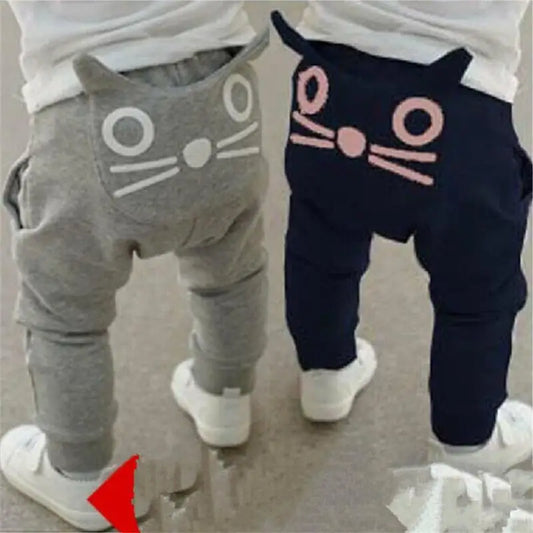 NEW children boys Girls autumn pants Cartoon Cat baby harem pants kids clothes kids pants trousers pantalon garcon