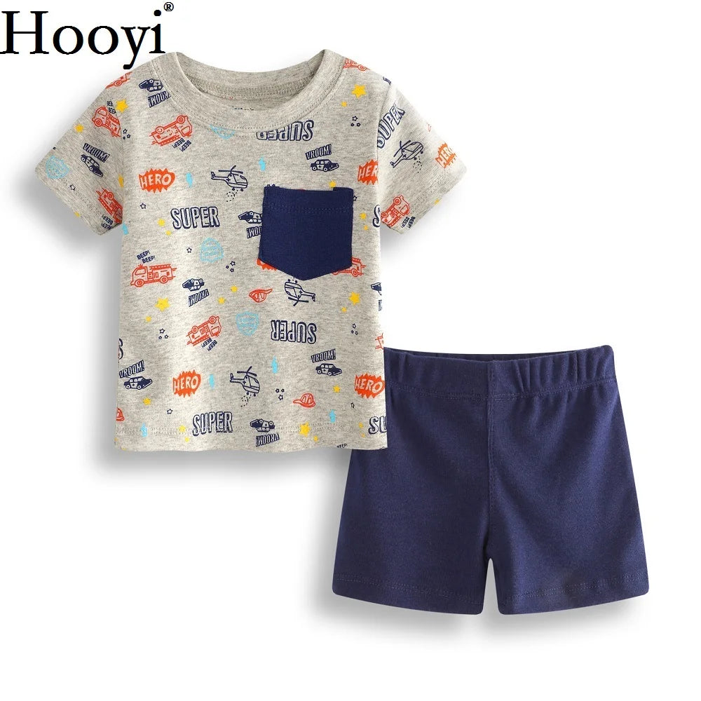 Dino Children Clothes Suit Baby Boy Clothing Sets Infant T-Shirt Camo Shorts Pants Newborn Outfit 6 9 12 18 24 Month