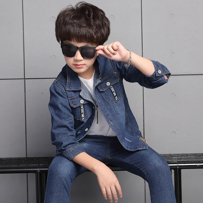 Children's Clothing Boy Spring Suit  Korean Children's Denim Suit Two Sets Of Autumn Children Clothes