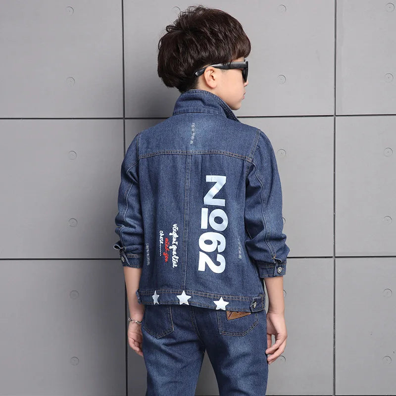 Children's Clothing Boy Spring Suit  Korean Children's Denim Suit Two Sets Of Autumn Children Clothes