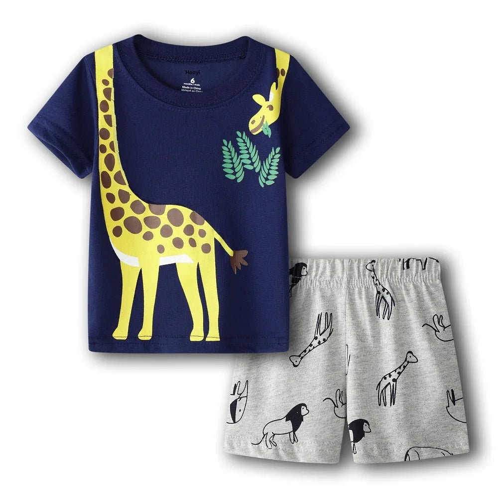 Baby Boys Clothes Suit Summer Dino T-Shirts + Camo Shorts Pants Sets Casual Boy Outfit Cotton Sets Tops 6 9 12 18 24M