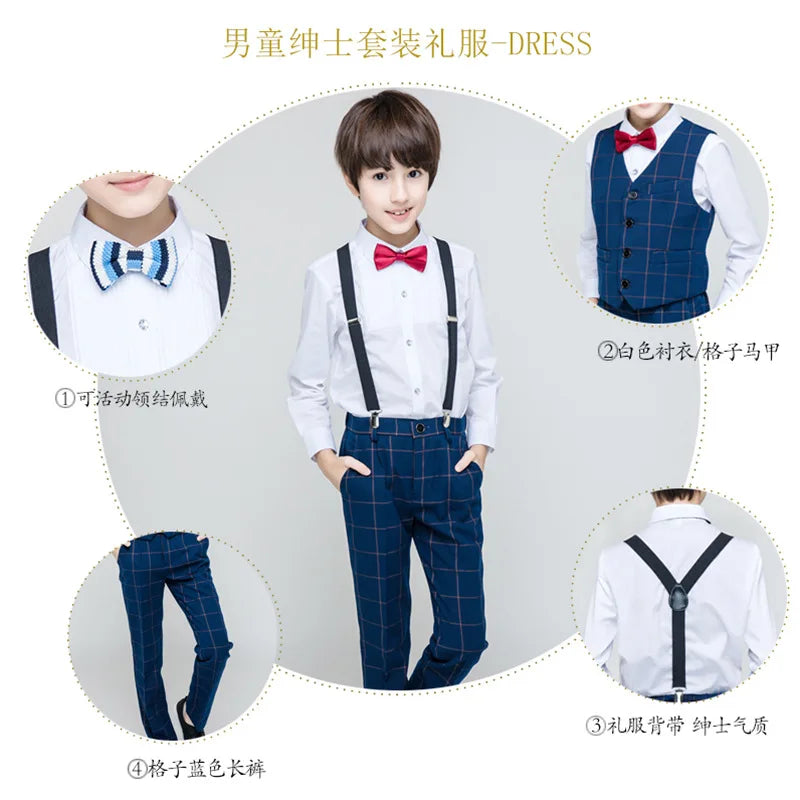 England Flower Boy Tuxedo Suit School Kids Holiday Boutique Outfit  Boy Clothes