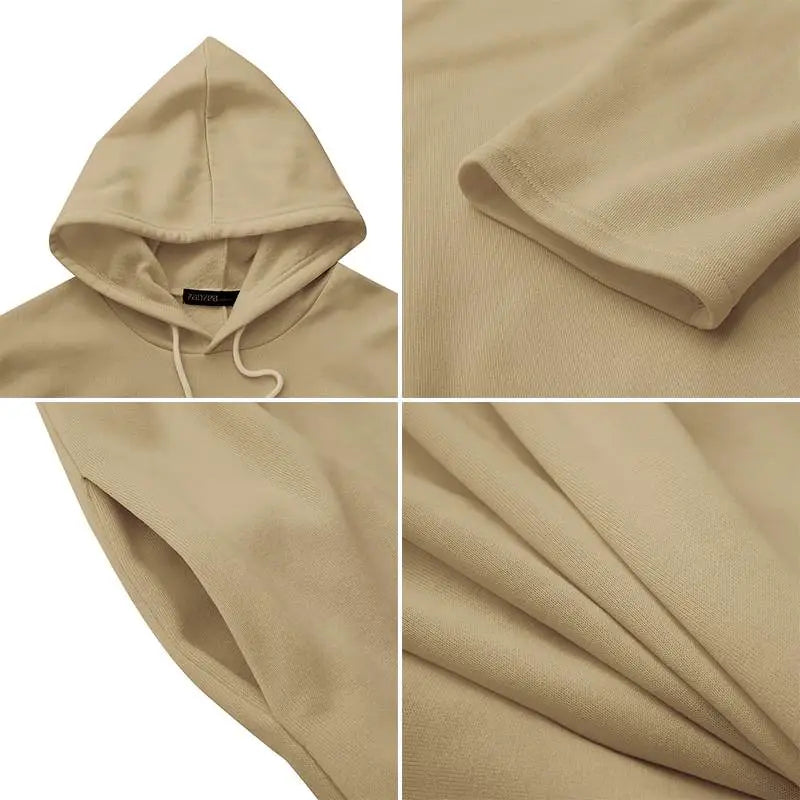 Stylish Hooded Hoodies Dress Women Autumn Sweatshirts Casual Long Sleeve Maxi  Female Solid Robe