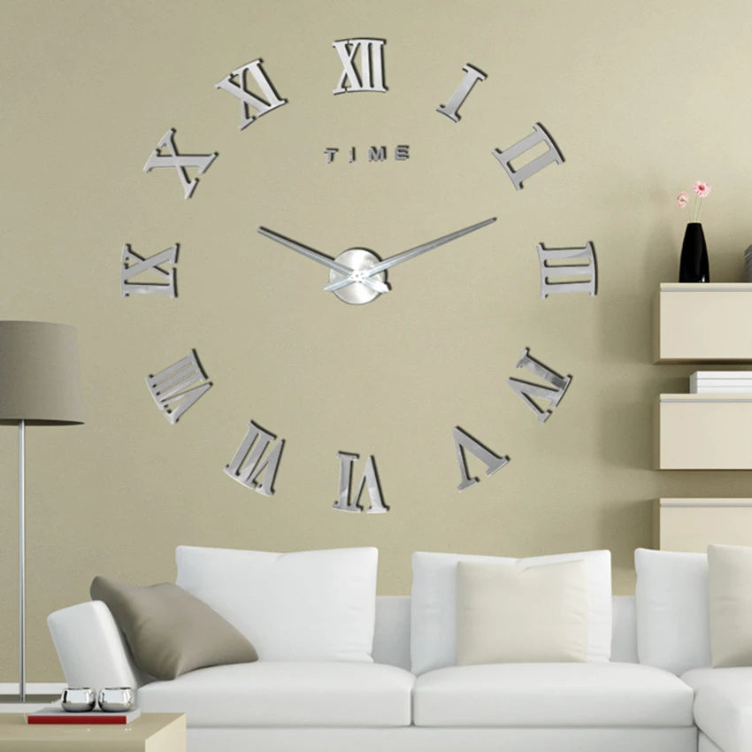 Big Acrylic Mirror Wall Clock Diy Quartz Watch Still Life Clocks Modern Home Decoration Living Room Stickers