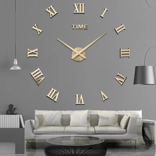Big Acrylic Mirror Wall Clock Diy Quartz Watch Still Life Clocks Modern Home Decoration Living Room Stickers