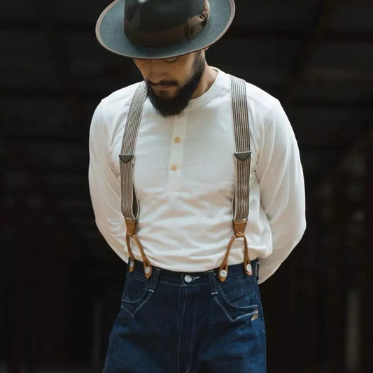Shirt OLD TIME Men Cotton T-Shirt Men Long Sleeve Tee Slim Fit Tops Casual Vintage Clothes Solid Color
