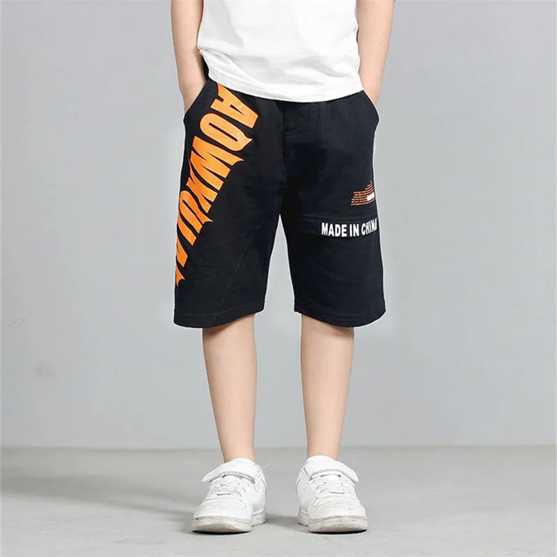 Children Boys Shorts  Summer Zipper Pocket Design Kids Casual Knitted Shorts For Boys 3 4 6 8 10 12 14 Years Clothing Dwq240