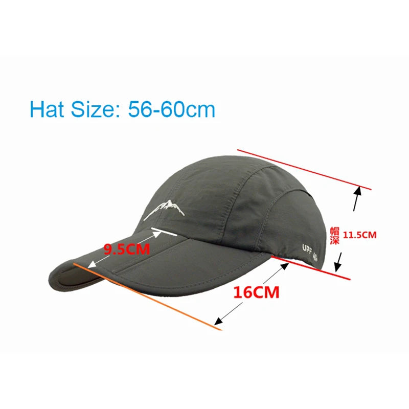 Outdoor Sport Baseball Cap Quick Drying Hat Unisex Waterproof Breathable Cap Foldable Cycling hat Sun Protection