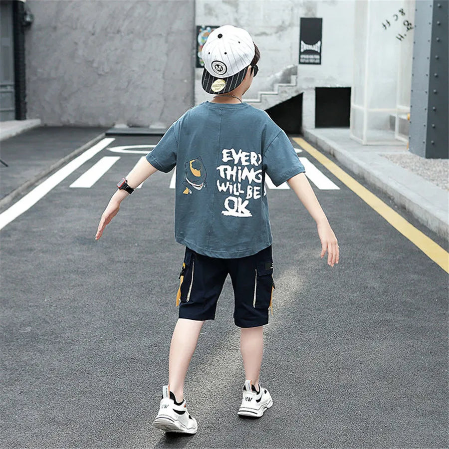 Boys Clothes Sport Suit Casual Boys Clothing Sets Summer Children Clothing Set Kids Tracksuit Clothes