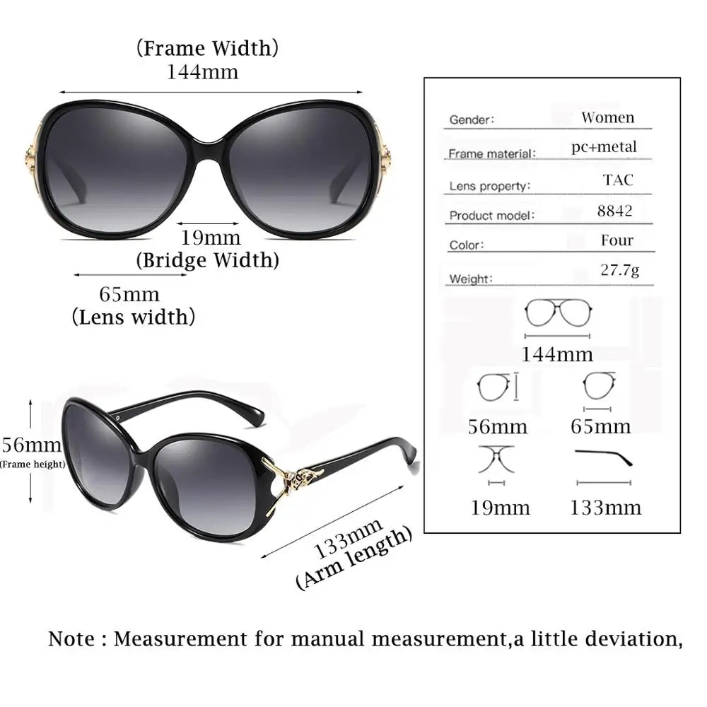 Polarized Women's Sunglasses UV400 Mirror Anti-Glare Eyewear