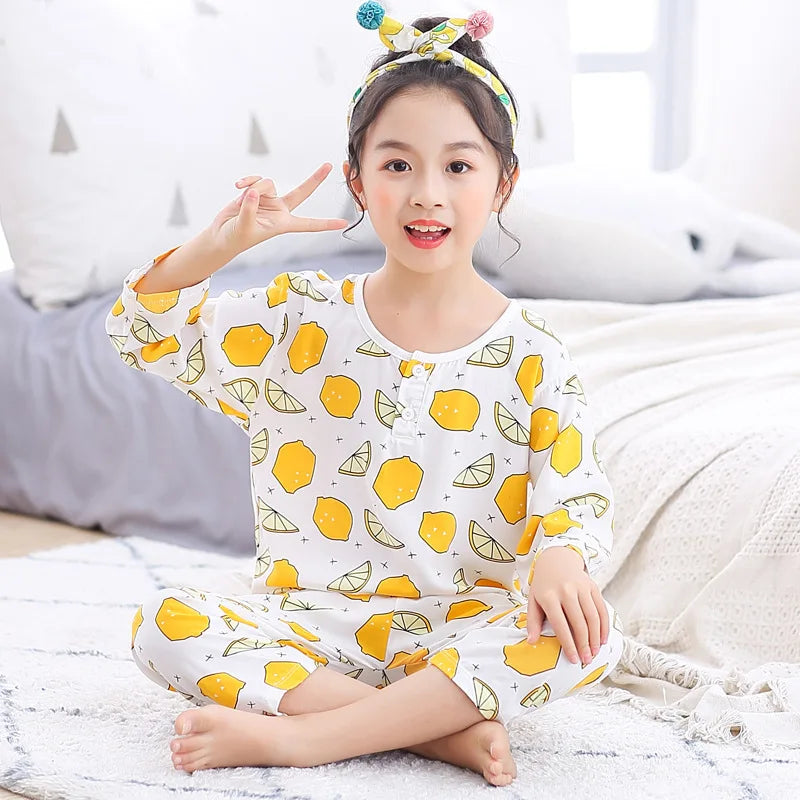 Teens Pijamas Boys Sleepwear 100% Cotton Long Sleeve Clothes Sets Cartoon 2Pieces Sets Pyjamas Kids Nightwear
