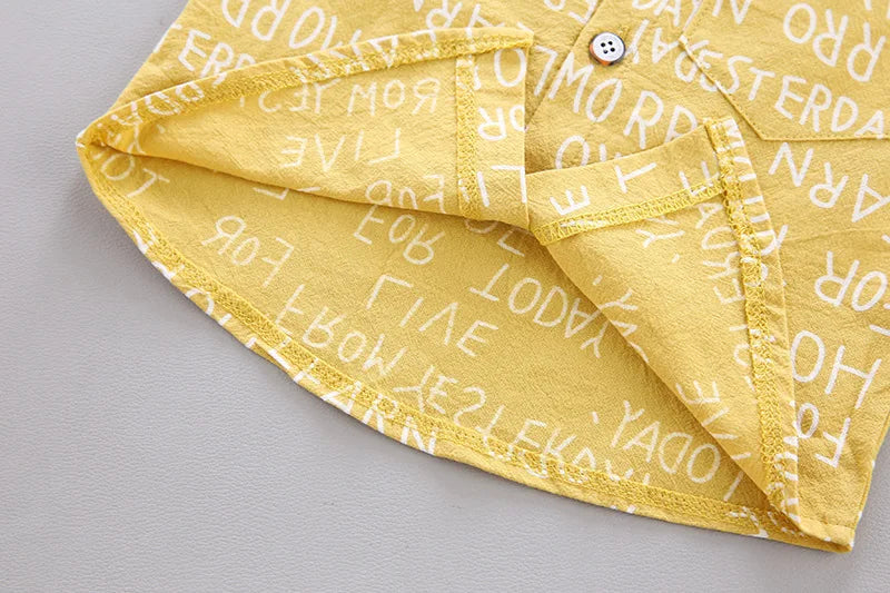 Boys Clothes Baby Summer Letter Shirt Set Print 2 PCS Short Sleeve Shirt + Pants for Infant Toddler Boy Outwear