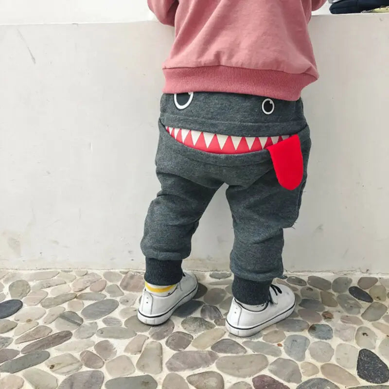 Baggy Clothes Boy Clothes Toddler Baby Boy Cartoon Big Mouth Monster Print  Harem Pants Cotton Baggy Jogger Trousers 0-4Y
