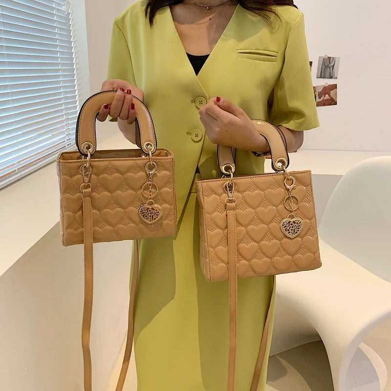 Women Brand Luxury Totes High Quality Fashion Classic Quilted Square Handle Bag Women Crossbody Shoulder Bags