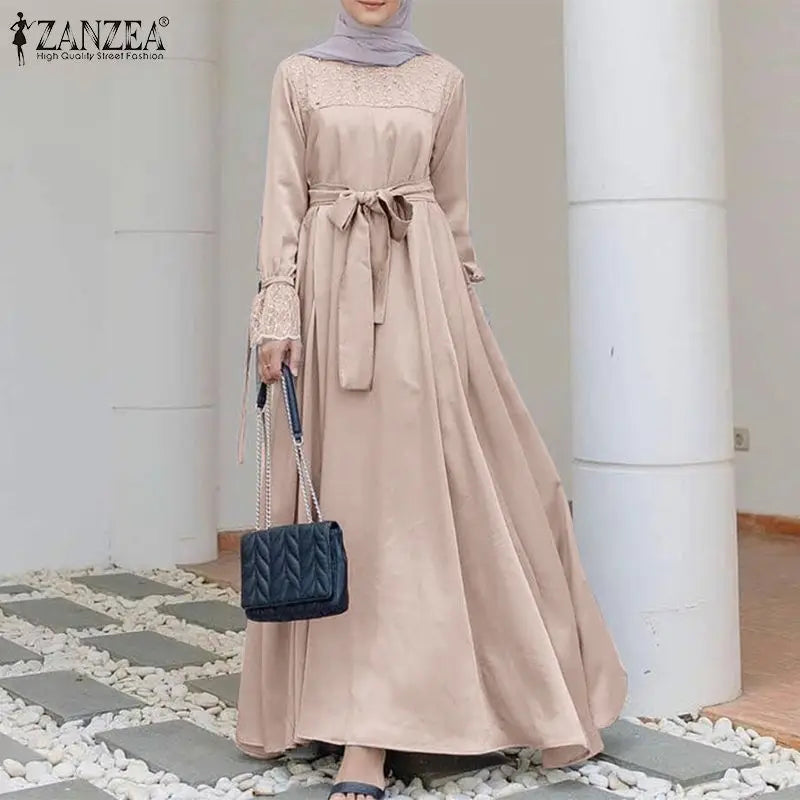 Dubai Turkey Caftan Marocain Eid Mubarek Abaya Hijab Dress  Women Long Sleeve Casual Muslim Dress Islamic Clothing