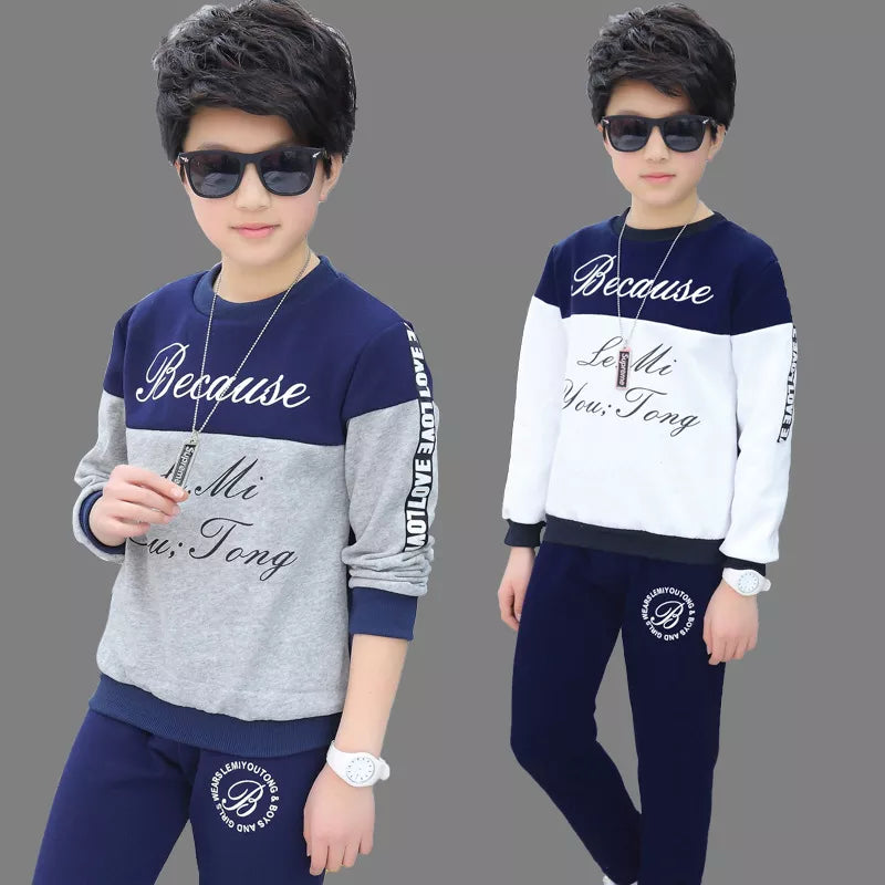 new Boys clothes sport suit casual sets autumn letter children SPRING kids tracksuit spring + pants 5 6 7 8 9 10 11 12 year