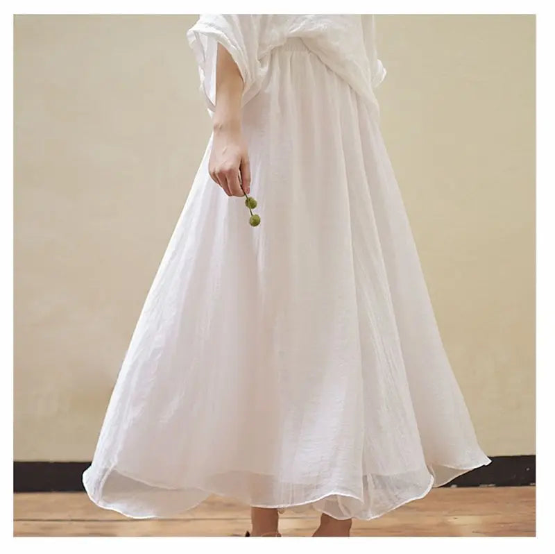Women's Elegant Chinese Style Wide Leg Pants Female Casual Cotton Linen Loose High Waisted Flowy Dance Pants Spring