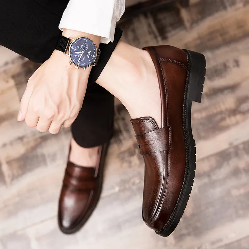 Classic Retro Men's Dress Shoes Business Style Party Leather Formal Shoes Wedding Shoes Men's Flats Leather Oxfords