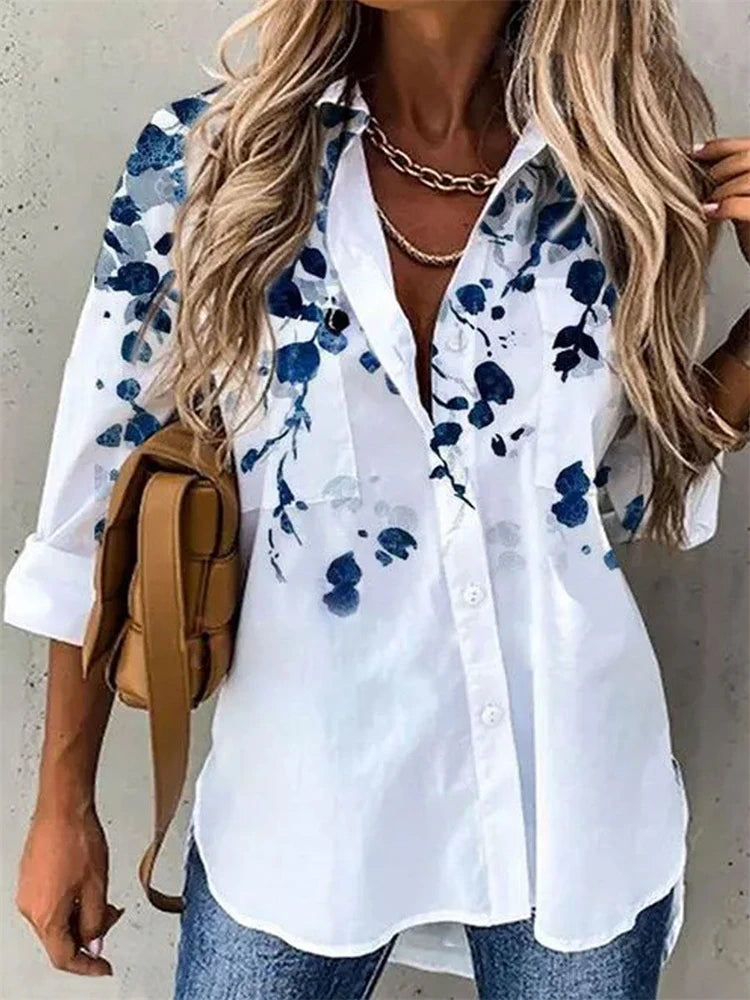 Women Shirt Loose Long Sleeve Shirt Women